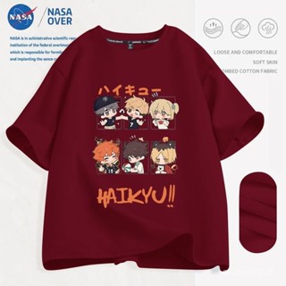 【拼全蝦皮最低價】 NASA聯名潮牌排球少年純棉短袖夏季男女新款日係卡通休閒短袖上衣