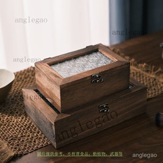 海棠花玻璃收納盒複古木質桌麵雜物整理翻蓋木盒擺設化妝臺首飾盒 海棠花玻璃珠寶盒 翻蓋木質收納盒 玻璃首飾盒 時光寶盒