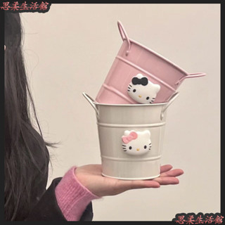🌹臺灣出貨🌹店鋪熱銷ins可愛少女心凱蒂貓桌麵納桶大容量眾新款化妝品納筒筆筒化妝品收納盒 化妝刷收納盒 化妝刷收納筒