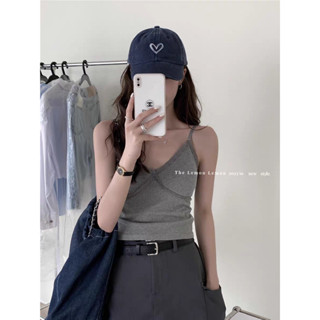solo show♥ 灰色蕾絲小可愛背心女外穿夏季法式內搭帶胸墊打底衫純欲上衣 小可愛