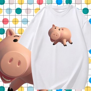 『多多莉』S-3XL大尺碼 玩具總動員 火腿豬 短袖T恤女 oversize 棉tee 情侶t