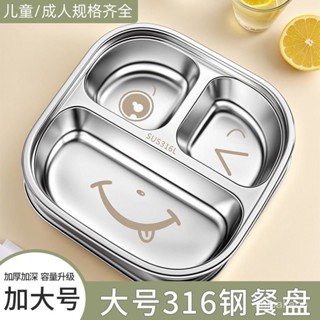 🔥臺灣出貨🔥【30天熱銷2971件】316不銹鋼兒童餐盤分格寶寶家用幼兒園學生卡通餐具食堂帶蓋飯碗