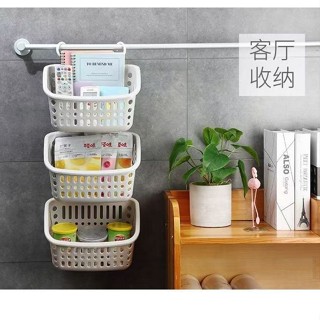 ⭐精選優品⭐ 【店鋪熱銷】掛鈎懸掛置物籃廚房掛籃衛生間浴室化妝置物架用品收納塑膠籃子