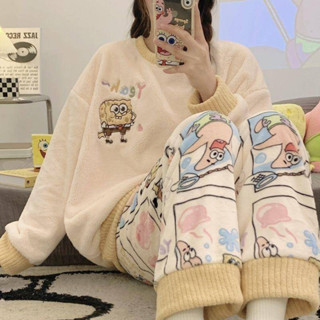 ✨臺灣出貨✨ 睡衣 夏天睡衣 居家服 睡衣女 涼感睡衣 睡衣套裝睡衣女冬珊瑚絨加厚保暖秋冬季韓版學生卡通長袖法蘭絨家居服