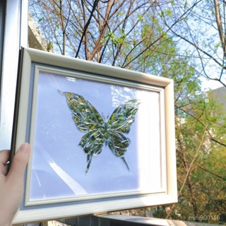 【桃園出貨】碎鏡子 蝴蝶diy 相框 手工材料包 破碎的鏡片玻璃 蝴蝶畵擺件 自己動手 鏡子 相框 擺飾 diy材料包