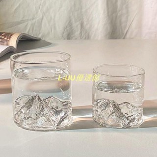 復古風 富士山杯 日式玻璃杯 耐熱 泡茶杯 主人杯 創意茶杯 喝水杯 山河觀山杯 手工吹製