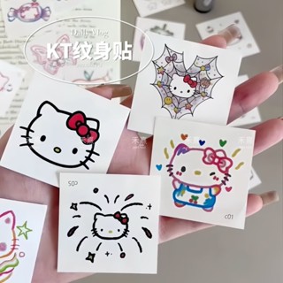 【心怡優品鋪】草本紋身貼 kitty貓紋身貼便宜可愛卡通防水持久手臂貼紙ins風可洗送人閨蜜
