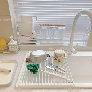 Ins簡約可折疊水槽瀝水架