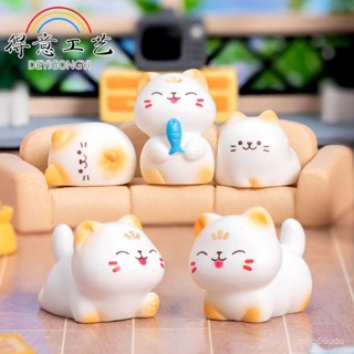 貓咪房間桌麵擺件小動物公仔裝飾可愛模擬卡通樹脂