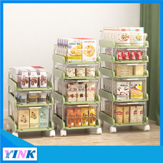 YINK-置物架零食客廳抽屜式可移動小推車家用桌麵飲料雜物收納架子 ENLG