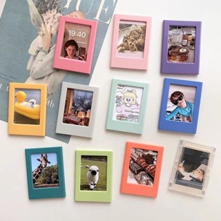 💕【桃園出貨】💕ins拍立得3寸磁力透明磁吸相框現代百變桌面擺件冰箱貼小卡展示框