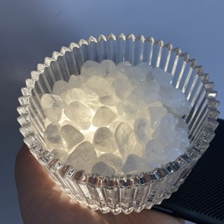 ~潁川 百貨 ♡串珠收納盒♡ 熱銷 天然水晶消磁磁石ins擺件容器首飾帶蓋 收納盒 碎石玻璃碗凈化透明