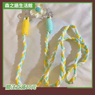 ✨桃園出貨+收據✨（滿199免運）潮流麻花辮手機斜跨鏈條少女粉水晶花朵背夾固定肩帶長繩掛脖