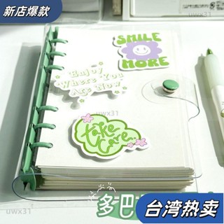 ⭐新店開張⭐筆記本 新款軟殼活頁本透明筆記本子a5便捷筆記本子超厚送貼紙diy手工本37