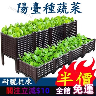 臺灣出貨🦋長方形家庭種植盆 樓頂家庭陽臺塑膠大花盆 戶外庭院種菜盆 蔬菜種植箱 種菜盆 盆栽容器 長花盆 植物花盆