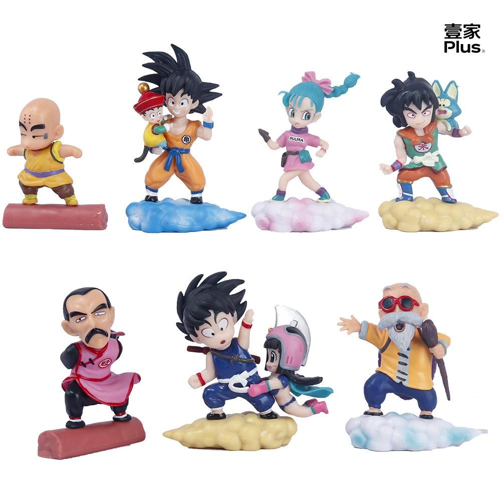【台灣發貨】7款整套 9cm 克林龜仙人布爾瑪琪琪孫悟飯雅木茶桃白白筋斗雲Q版公仔人偶模型玩具手辦擺件生日禮物 r6g