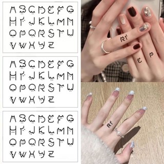 桃園💓出貨小貓字母紋身貼紙草本ins果汁手臂手指26英文字母情侶紋身530