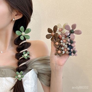 火爆全網桃園出貨新款玉蘭花朵泡泡辮電話綫髮圈頭繩女2024新款高階感ins編髮神器