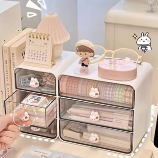 神奇の石頭🎀生活館桌上收納盒學生桌麵抽屜盒子筆筒可愛辦公室兒童髮飾置物架整理盒 FB4Z