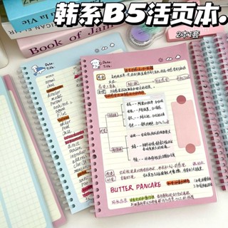 🟡臺灣出貨+統編🟡 活頁本 韓係B5活頁本衝浪小狗ins高顔值可愛彩頁記事本學生可拆卸筆記本