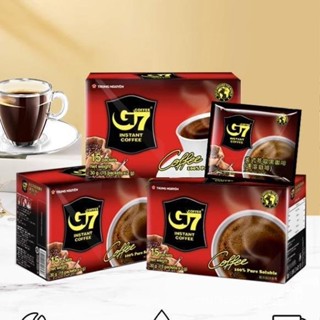 越南進口正品中原G7純黑苦咖啡30g盒裝速溶無添糖咖啡粉批髮 HRPC