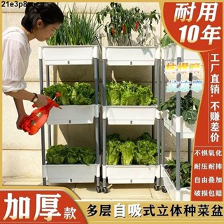 🔥千姿色🔥栽培箱 雙層種植箱 陽臺懶人蔬菜陽臺草莓 多層種菜盆 傢用 長方形 雙層種植箱 組閤式有機種植