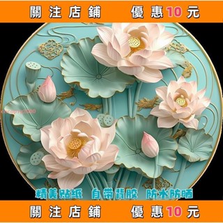 下殺 風景 圓形 海報 貼紙 裝飾 墻面 客廳 臥室 走廊 裝飾 貼紙 防水#cocopig2000