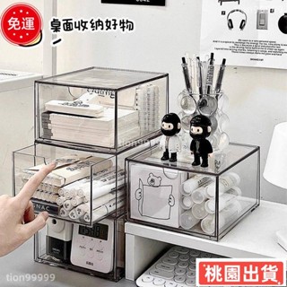 ✨限時特價✨透明雜物收納箱 抽屜式桌面收納盒 辦公桌文具整理盒 宿舍玄關置物架