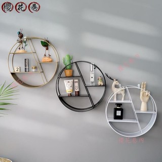 北歐風格客廳牆面ins置物架牆上置物架 牆上收納櫃 臥室房間裝飾品創意牆壁裝飾掛件壁飾WJ