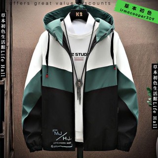 🔥臺灣出貨🔥 外套男士春秋潮流韓版工裝夾克青少年學生風衣服休閒薄款連帽褂子
