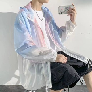 男士防曬衣 防曬外套 防曬衣男款新款冰絲薄款夾克情侶學生外穿防曬服韓版寬松夏天外套