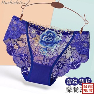 夏日新款推薦610❥新款蕾絲刺繡內褲女 無痕薄款 低腰網紗透氣底褲 大尺碼 性感火辣迷人三角褲
