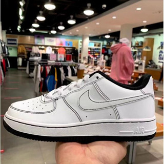 NIKE AIR FORCE 1 白黑 黑線 黑白 全白 AF1 男女鞋 CW1575-104