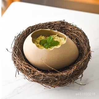臺灣發貨 小紅書衕款陶瓷碗泡麵碗網紅創意甜品碗蛋殻碗蒸蛋碗餐廳餐具擺盤