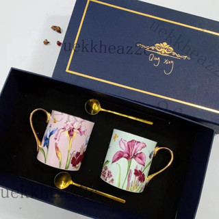 婚禮對杯 馬剋杯 馬剋杯組 馬剋杯禮盒組 情侶對杯 情侶咖啡杯子一對骨瓷馬剋杯家用結婚對杯帶勺禮物套裝伴手禮禮盒