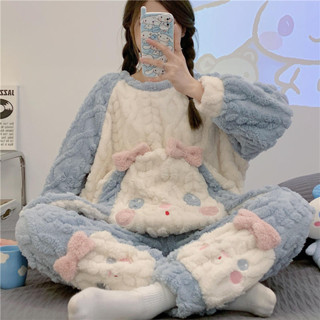 新品熱銷 玉桂狗睡衣女冬季珊瑚絨2024年新款刷毛加厚秋冬法蘭絨春秋家居服