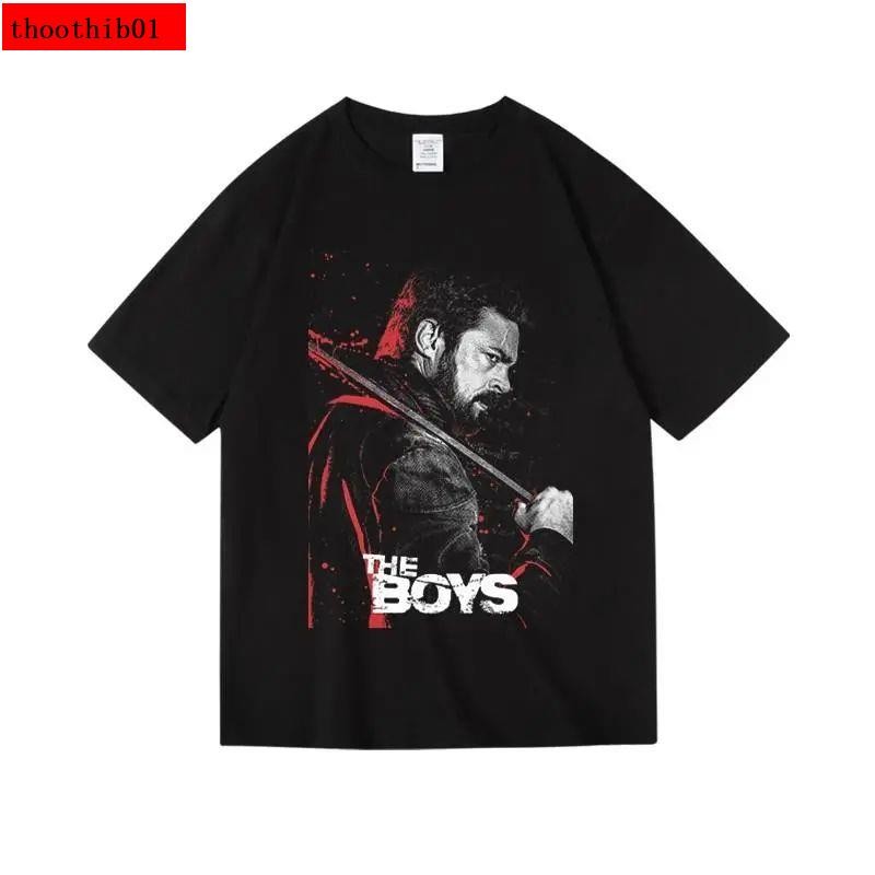 美式美劇電影theboys黑袍糾察隊布徹周邊純棉短半袖T恤男女夏bf風【來圖定制】