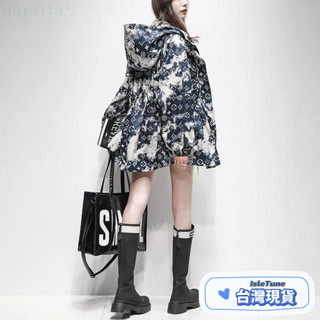 🎶小鈴音Isletune🔔推薦🔔小外套美式復古短版外套風衣罩衫薄外套風衣外套女中長款春秋新款高階感時尚收腰連帽衝鋒