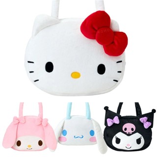 【現貨】小禮堂 sanrio 三麗鷗 絨毛造型大側揹包 (大臉 2025新生活) kitty 美樂蒂 大耳狗 酷洛米