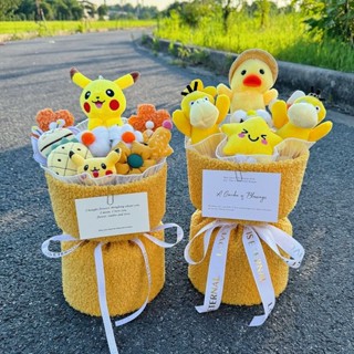 🎀【模擬花束】🎀【布藝製作精美】皮卡丘卡通花束公仔生日禮物可達鴨可愛女朋友閨蜜女生情人節畢業