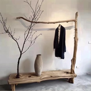 可開發票 原木衣帽架天然落地簡約實用實木家用臥室落地式設計樹枝掛衣架 不含運