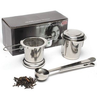 🔥優選🔥不銹鋼濾茶器 折疊手柄茶桶套裝 304泡茶器茶葉過濾網衝茶神器工具