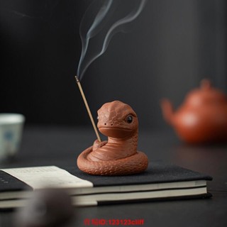 佳佳小鋪【】紫砂蛇年可愛茶寵擺件 蛇插線香玩擺件 精品可養插線香茶玩 茶桌茶臺茶具配件香道送好友