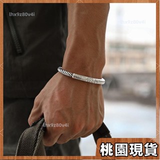 桃園有貨🔥免運 招財 口力米大藏式六字真言手鐲 男純銀心經開口銀鐲 子復古扭線手環 男士 轉運手環 轉運手鍊373