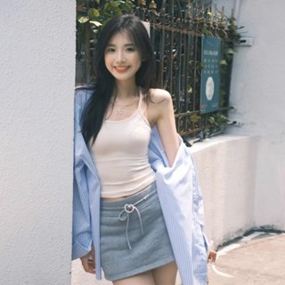 小可家薄款藍色條紋防曬襯衫女新款韓係慵懶風小個子翻領絶美上衣外套 夏季外套 防曬外套 透氣外套 夏天外套女 薄款外套