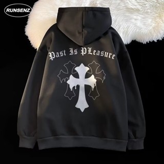 🌻M-8XL美式潮牌大尺碼連帽大學T男小外套拉鍊保暖套頭衫刷毛內刷毛上衣男生秋冬季外套oversize加大尺碼【T】