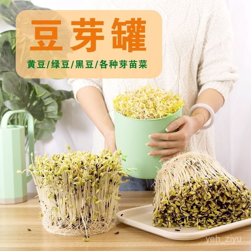【蝦皮熱銷】豆芽罐豆芽機桶家用麥飯石大容量雙層自製苗菜髮黃綠黑豆芽種植盆