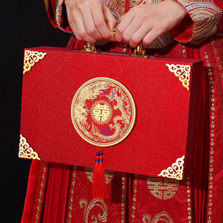 🌼桃園出 聘金盒 金飾盒 六禮 婚禮紅包袋 結婚紅包 結婚禮盒 金飾盒 【30天熱銷4265件】彩禮錢盒子訂婚禮金盒高檔