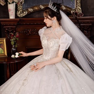 【3606人收藏】婚紗主紗禮服2025新款新娘女大拖尾複古宮廷風小個子高階質感法式