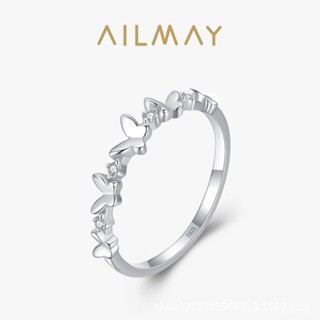 AILMAY✨正品授權✨香港直發s925銀戒指女日韓小清新蝴蝶微鑲鑽戒指跨境疊戴食指指環飾品 女生戒指 韓版戒指
